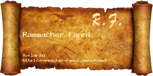 Rammacher Fanni névjegykártya