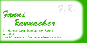 fanni rammacher business card